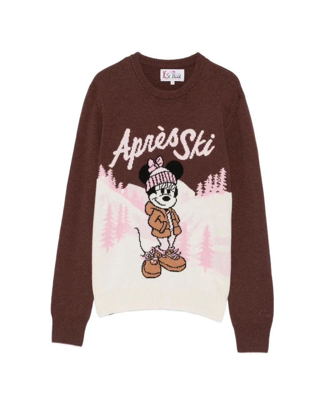 Mc2 Saint Barth White X Disney New Queen Intarsia-Knit Sweater