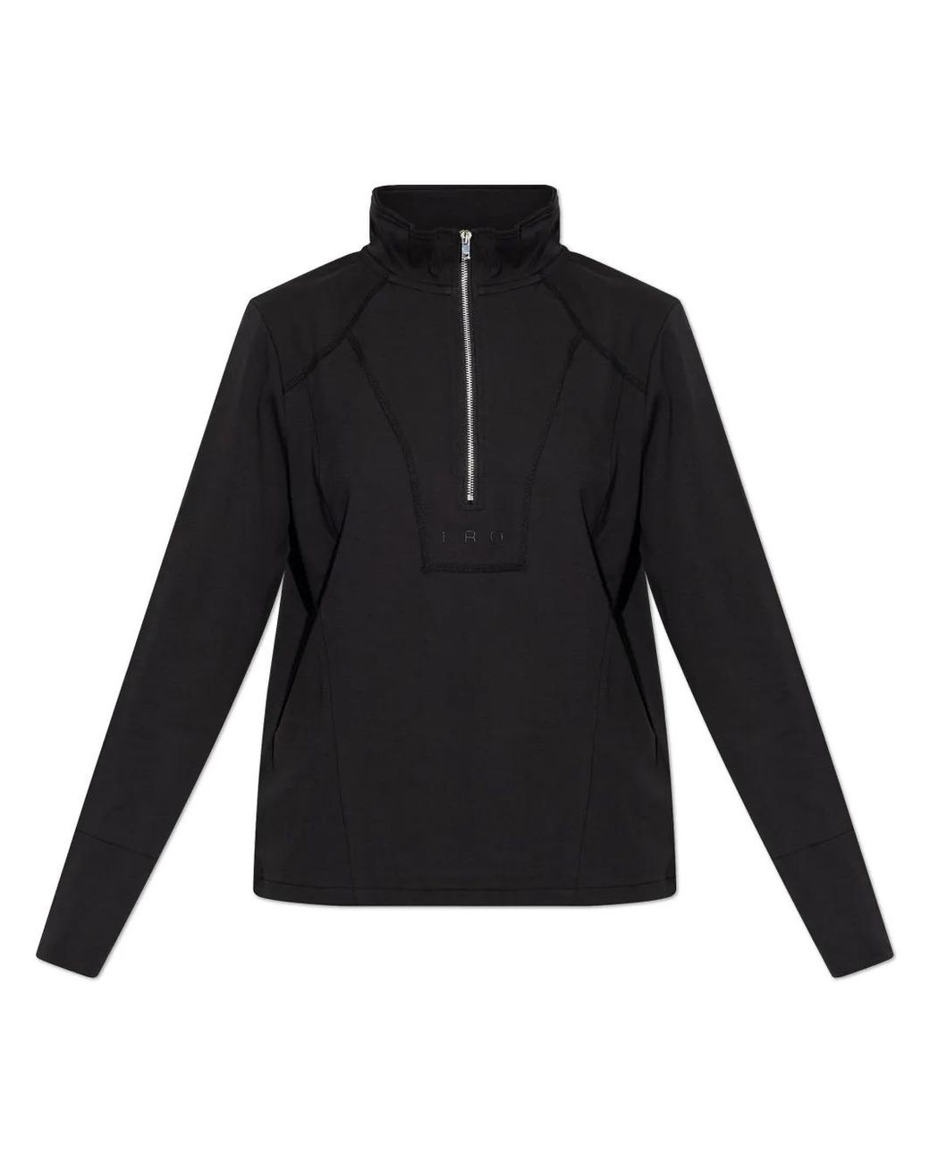 IRO Black Modal Blend Stretch Half-Zip Sweatshirt