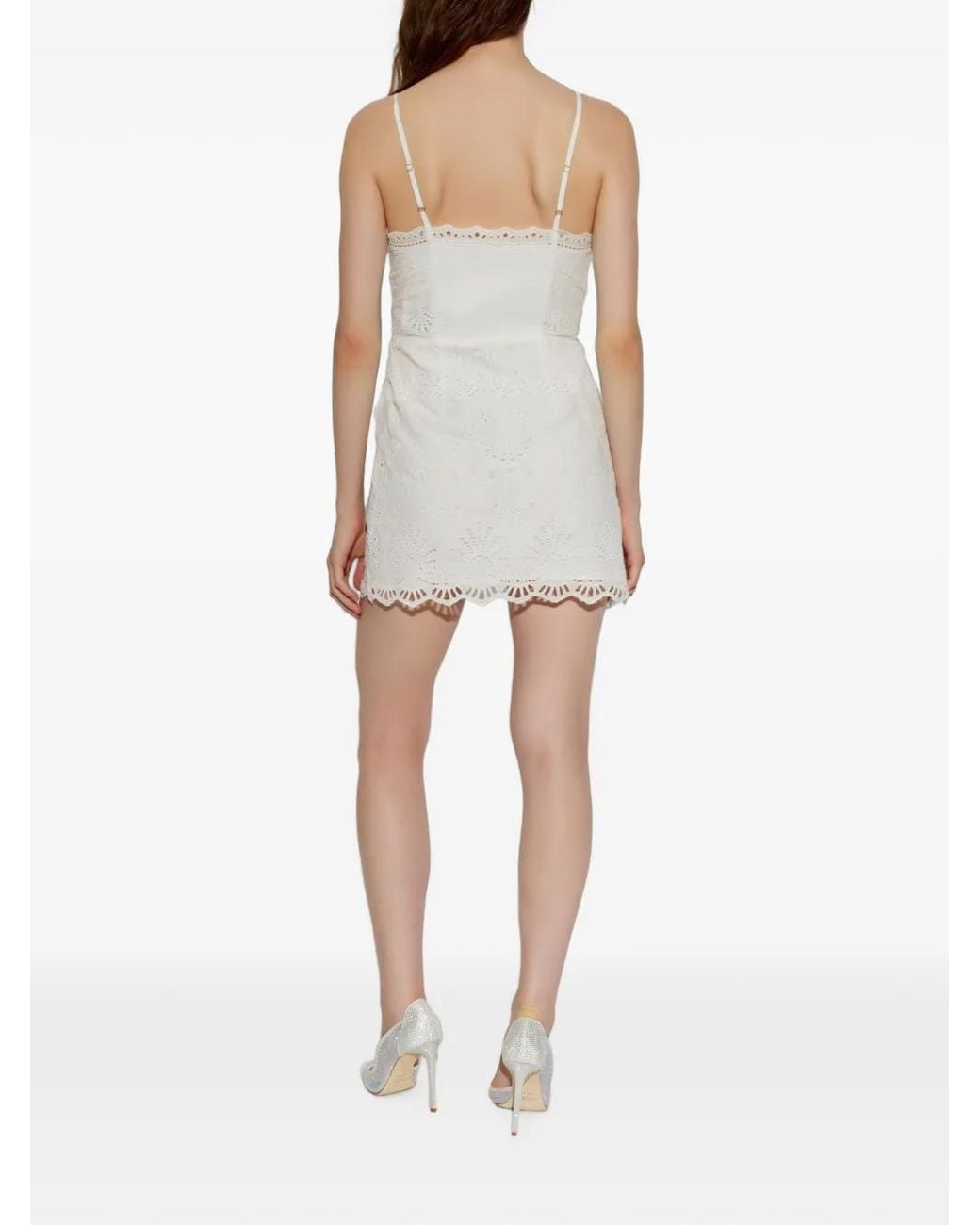 LoveShackFancy Gray Peppy Broderie-Anglaise Mini Dress
