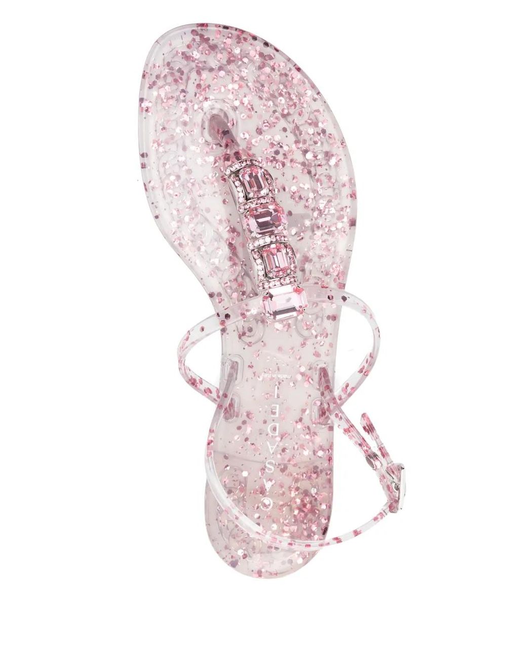 Casadei Pink Crustal-Embellished Jelly Sandals