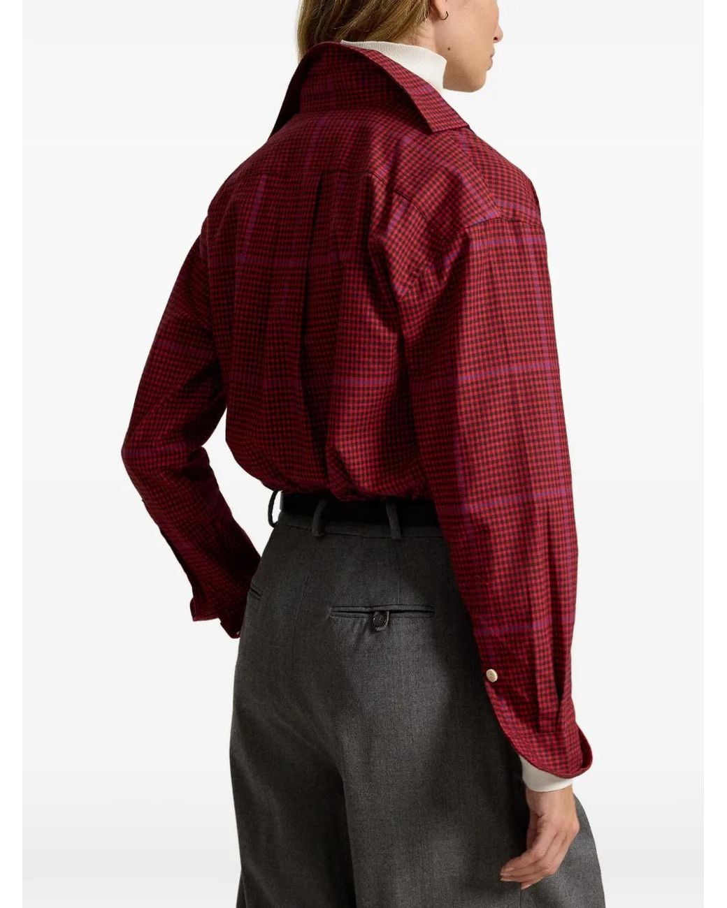 Polo Ralph Lauren Red Relaxed Fit Plaid Cotton-Twill Shirt