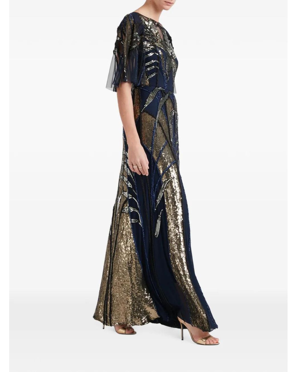 Temperley London White Sequin-Embellished Mariana Maxi Dress