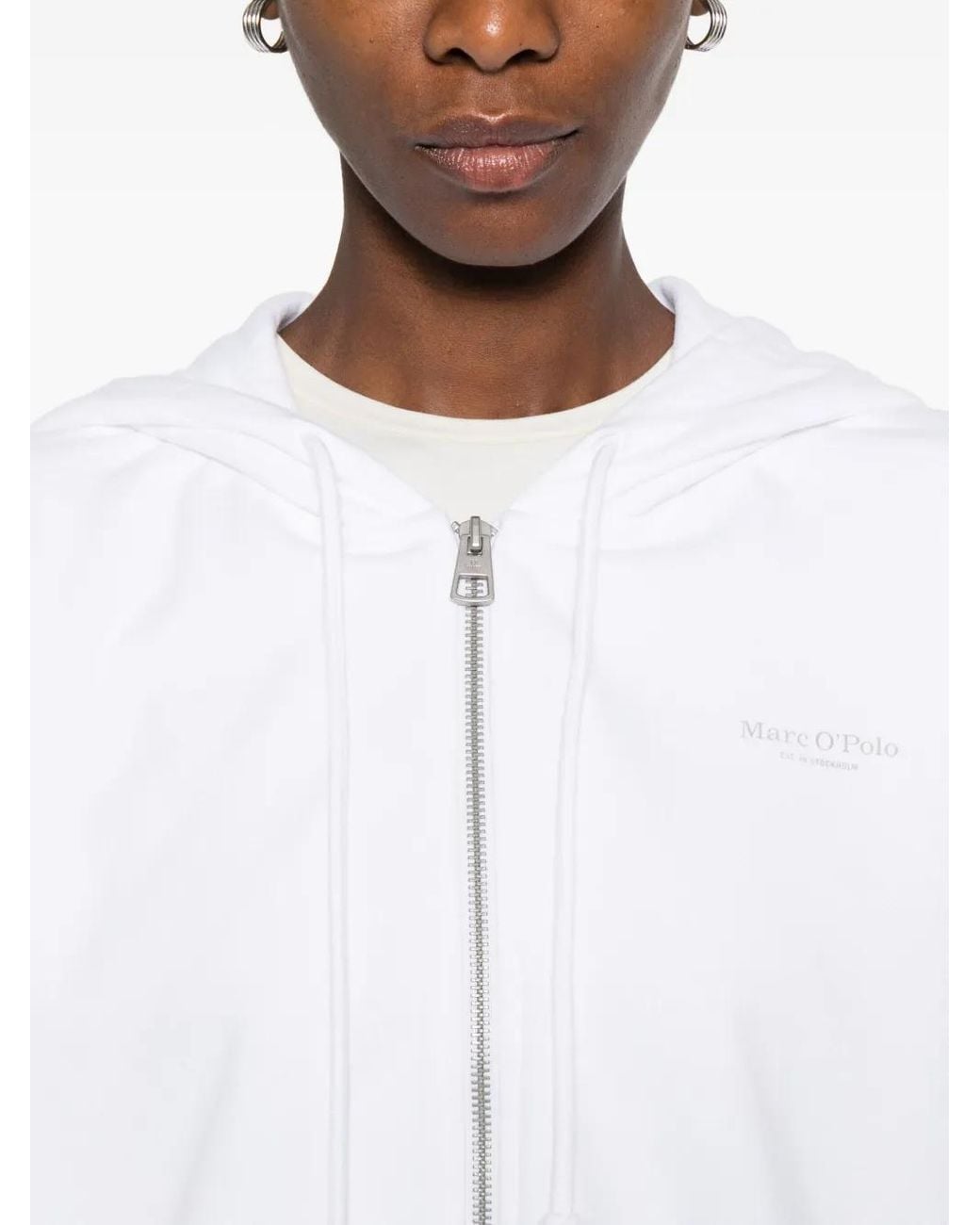 Marc O' Polo White Zip-Up Hoodie