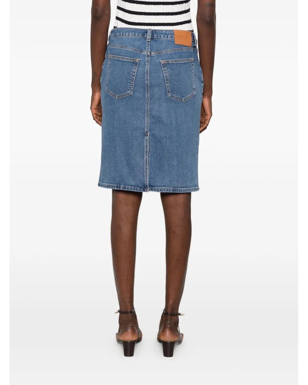 Gant Denim Midi-Rok in het Blue