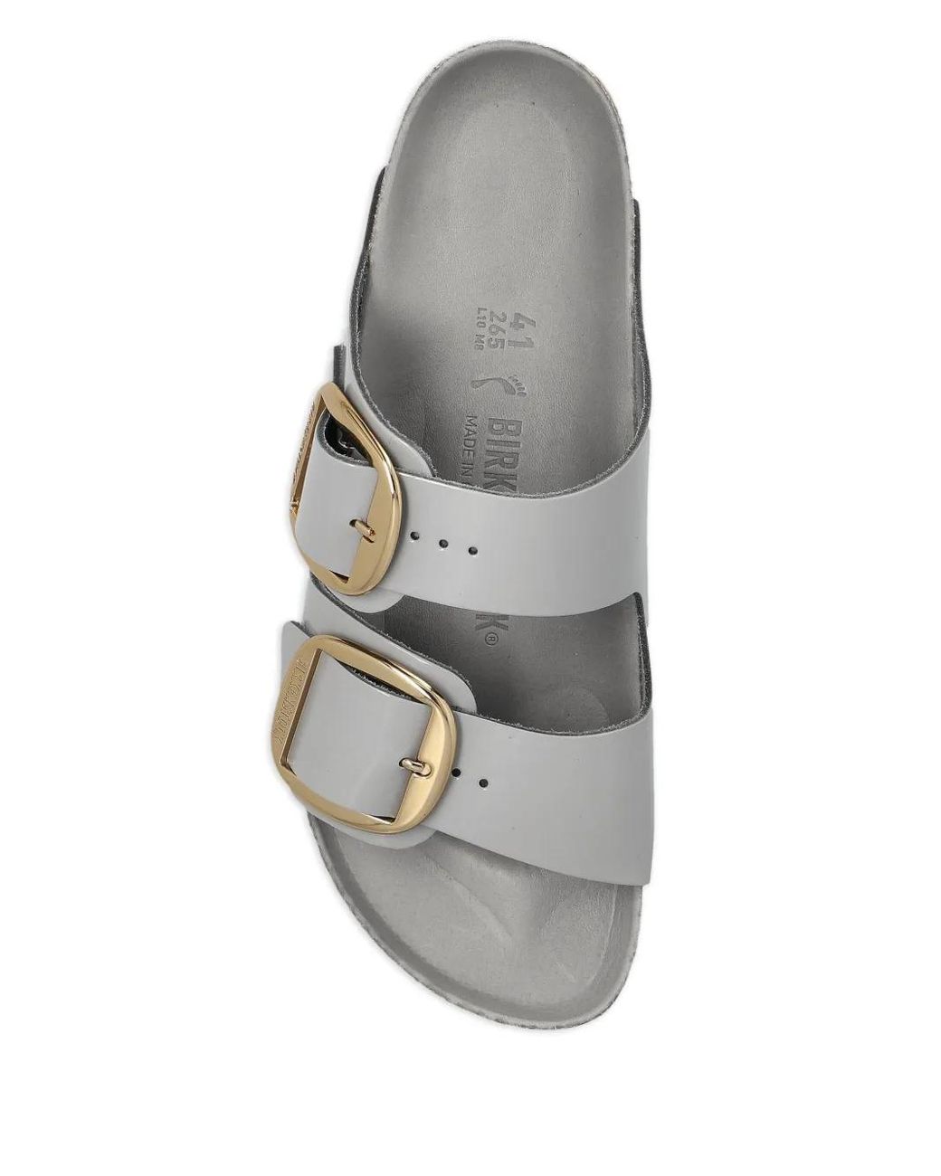 Birkenstock White Arizona Big Buckle, Natural Lea Shoes