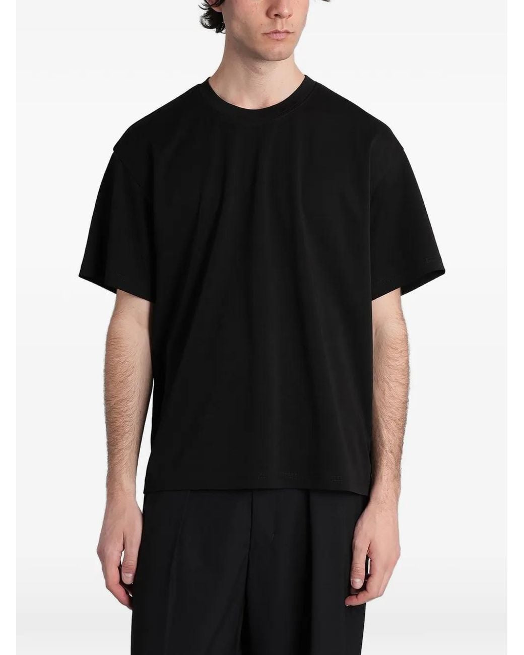 Attachment Black Crew-Neck Short-Sleeve T-Shirt for men
