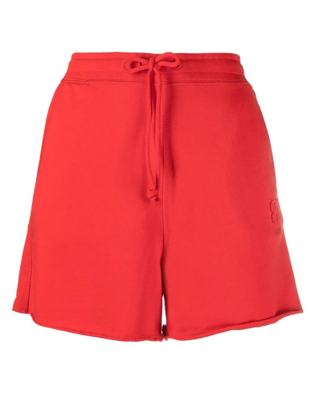 Ganni Logo-Embroidered Cotton Track Shorts