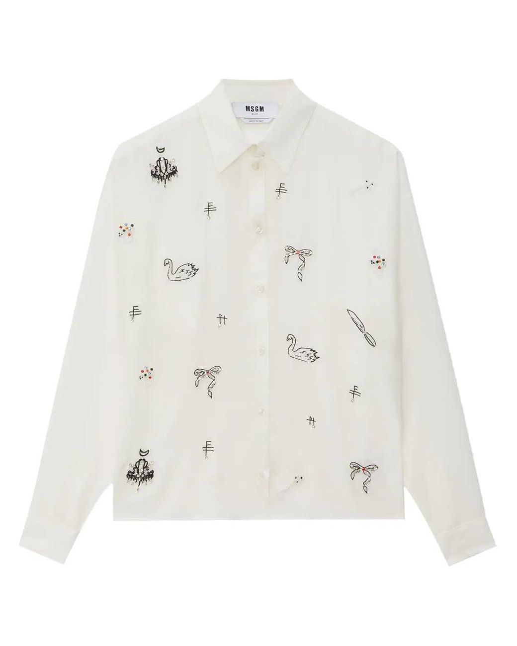 Camicia Con Decorazione di MSGM in White
