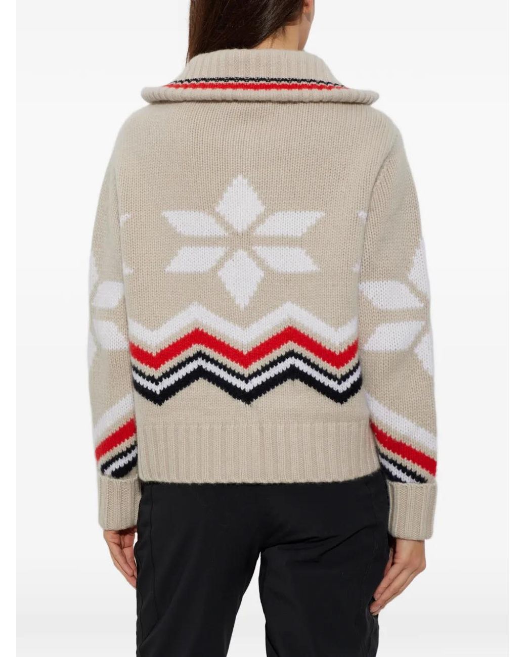 Bogner Natural Frances Intarsia-Knit Cardigan