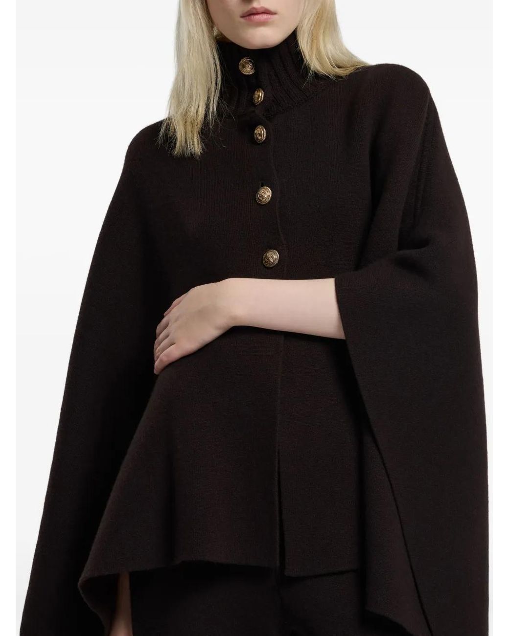 Barrie Brown High-Neck Poncho