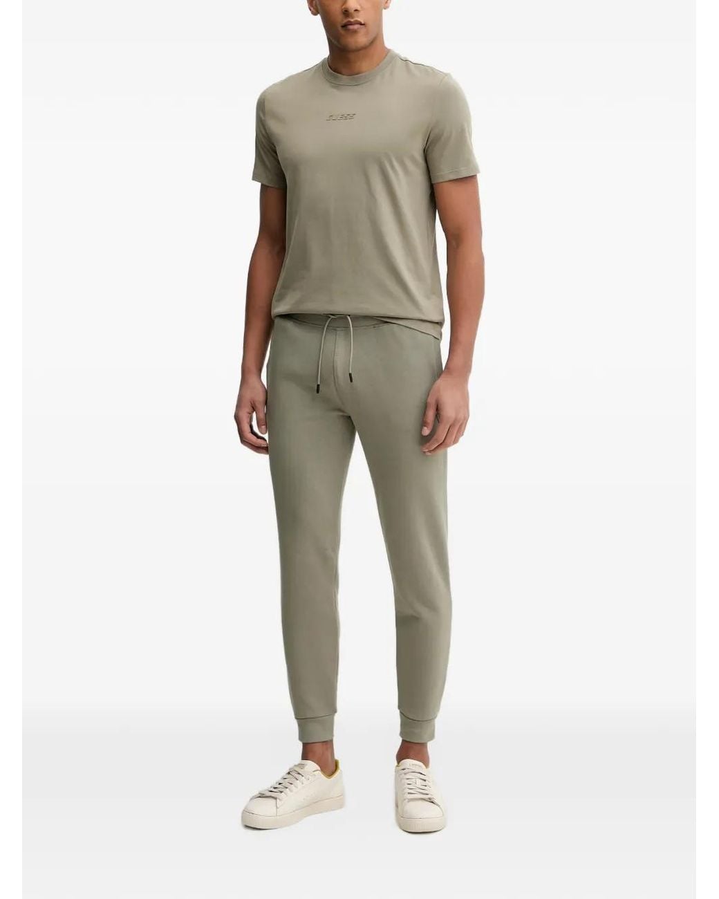 Guess Natural Logo-Patch Drawstring Track Pants for men