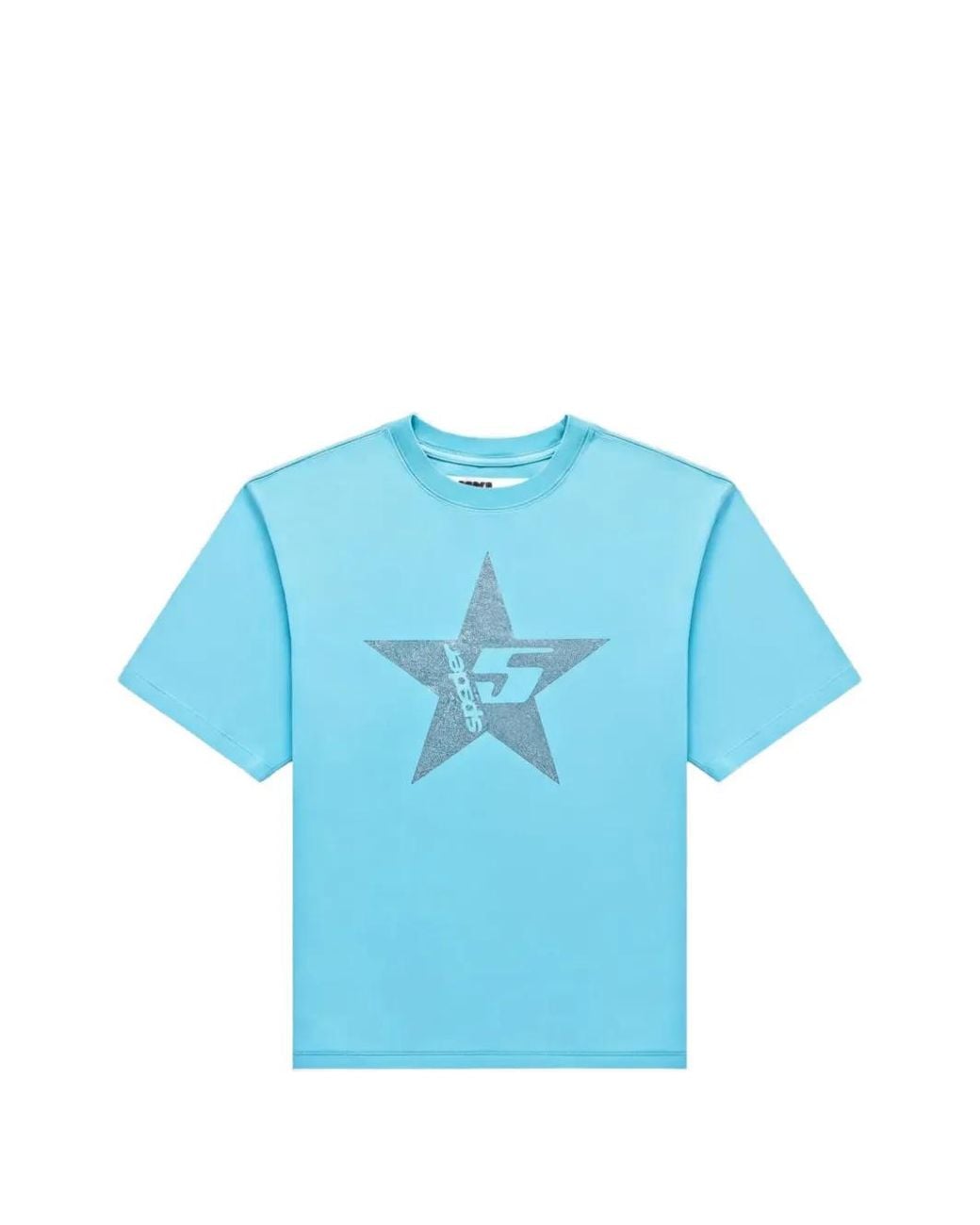 Sp5der Blue Rhinestone-Embellished Star T-Shirt for men