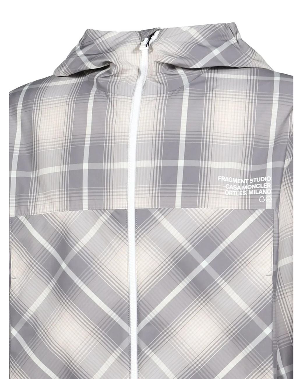 Moncler White X Fragment Jitsuyō Hooded Windbreaker Jacket for men