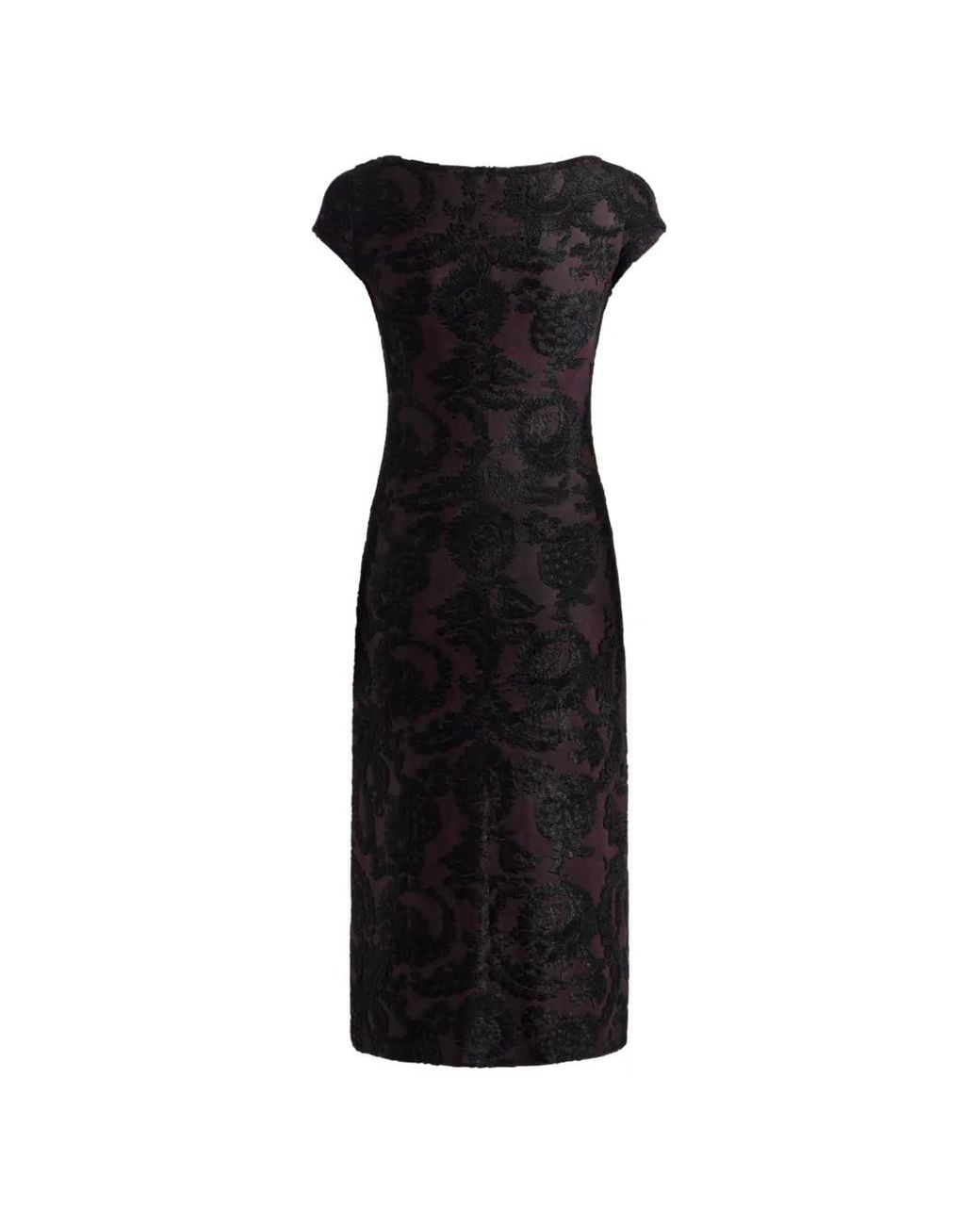 Etro Black Chenille Jacquard Midi Dress With Paisley Foliage Motif