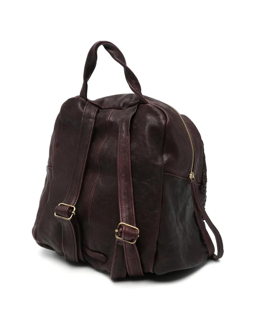 Mialuis Black Nerina Leather Backpack