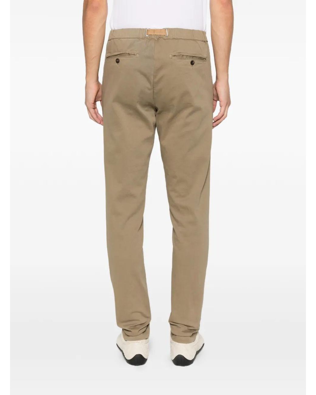 White Sand Natural Robert Belted Trousers for men