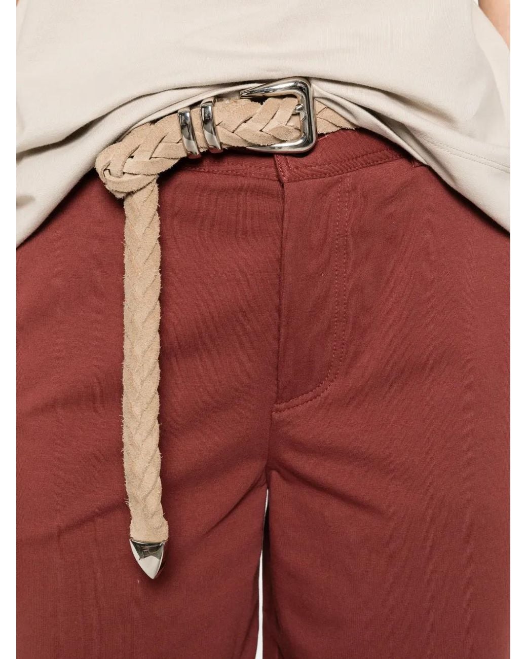 Brunello Cucinelli Red Straight-Leg Shorts