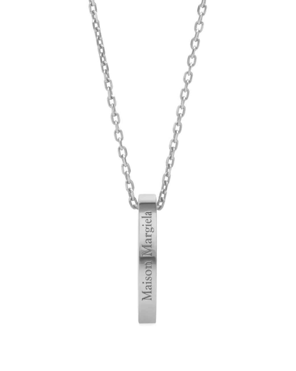 Maison Margiela White Logo Ring Pendant Necklace