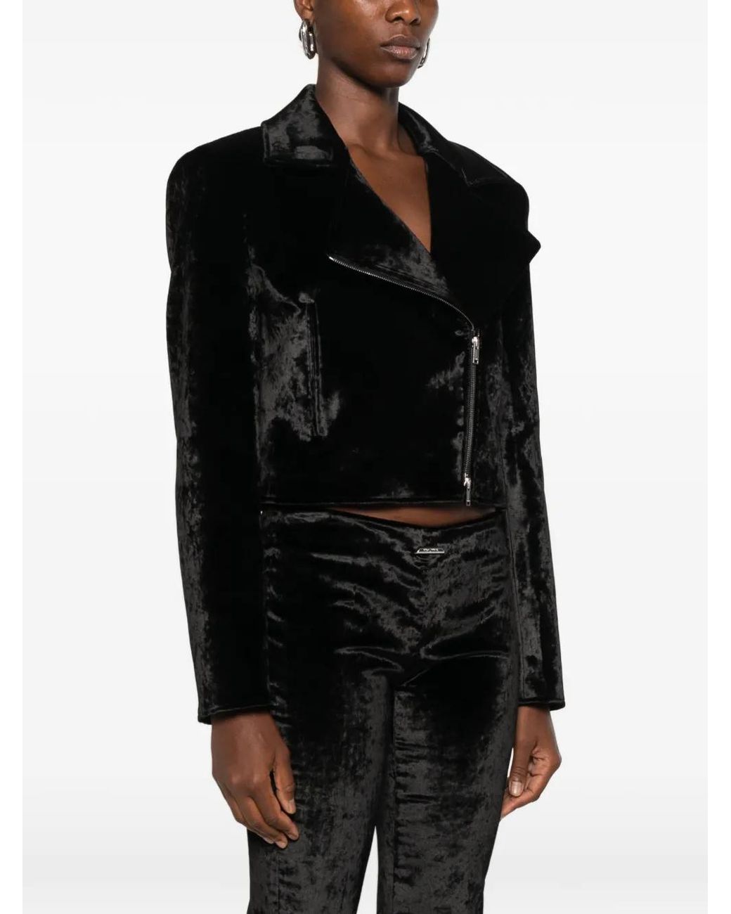 Dondup Black Zip-Up Biker Jacket