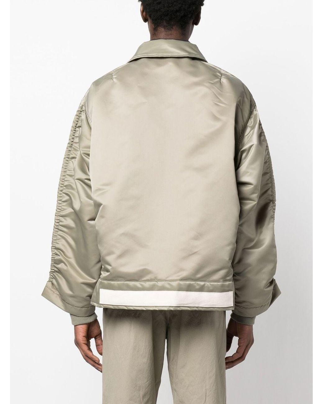 Sacai Tape-detail Zip-up Jacket in Natural for Men | Lyst