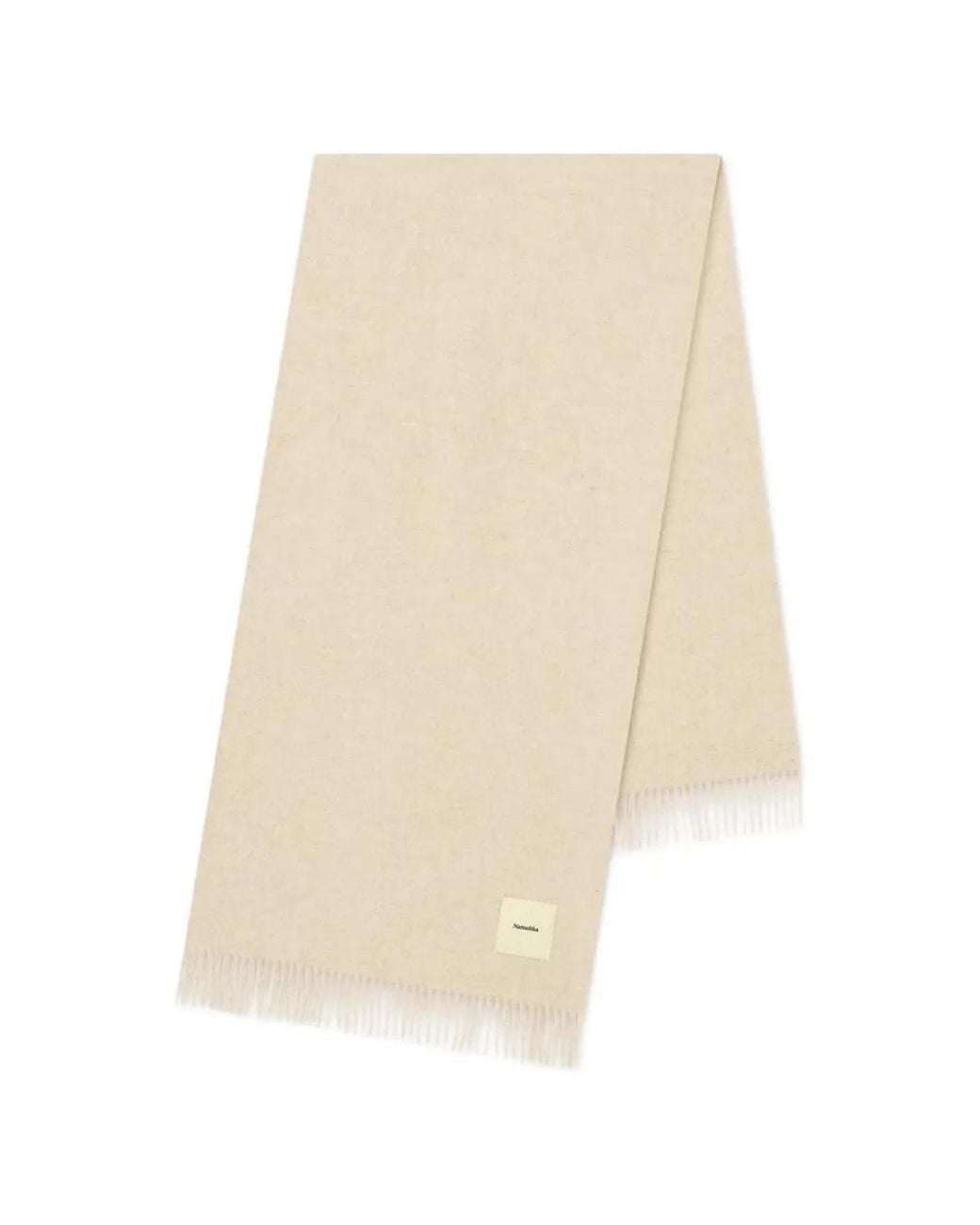 Nanushka Natural Keaton Blanket Fringed Scarf