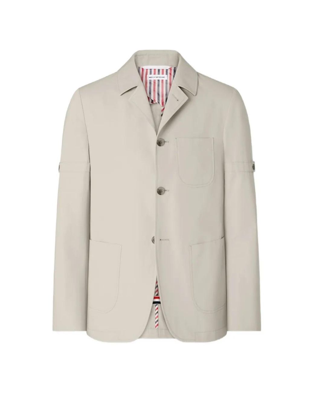 Thom Browne White Unconstructed Patch Pocket Sportcoat for men