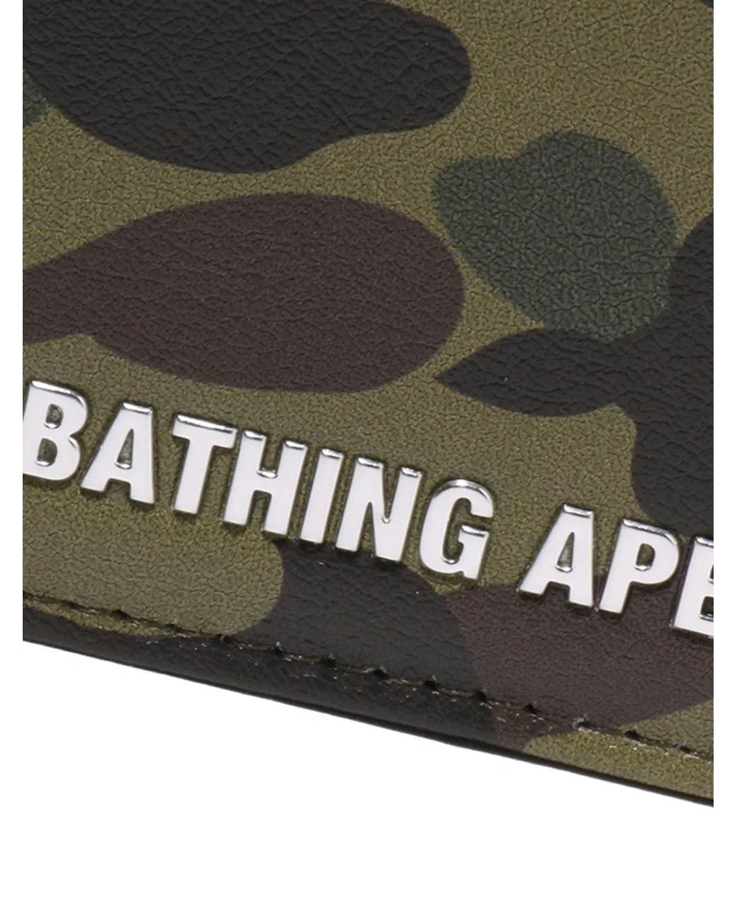 A Bathing Ape Gray Mini 1St Camo Camouflage-Print Wallet for men