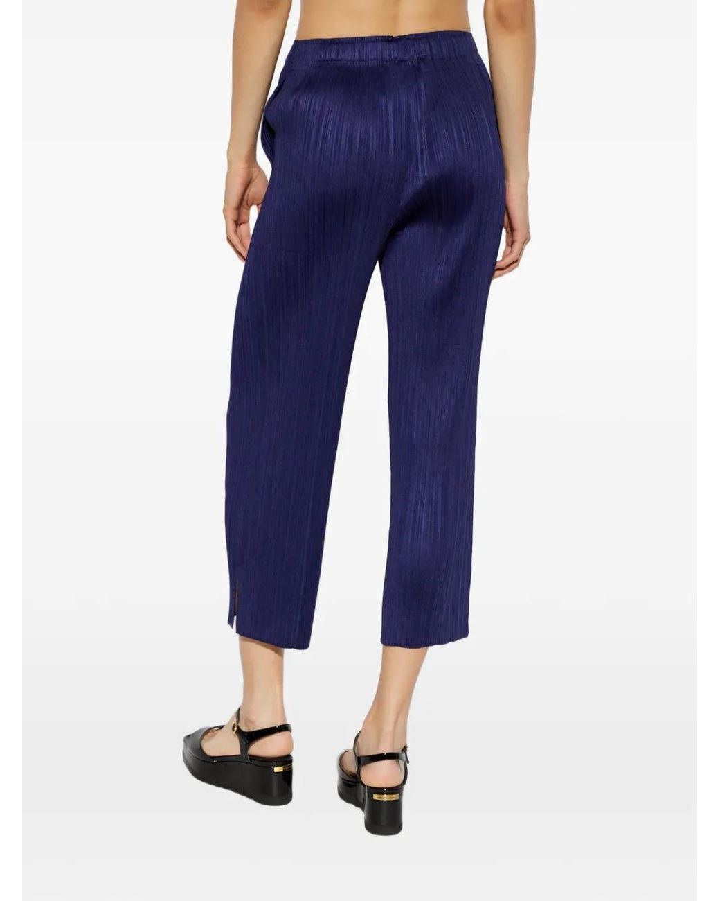 Pleats Please Issey Miyake Blue Pleated Trousers
