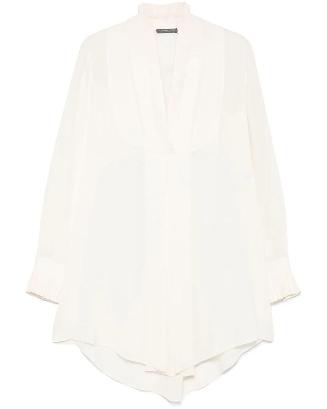 McQueen White Silk Blouse
