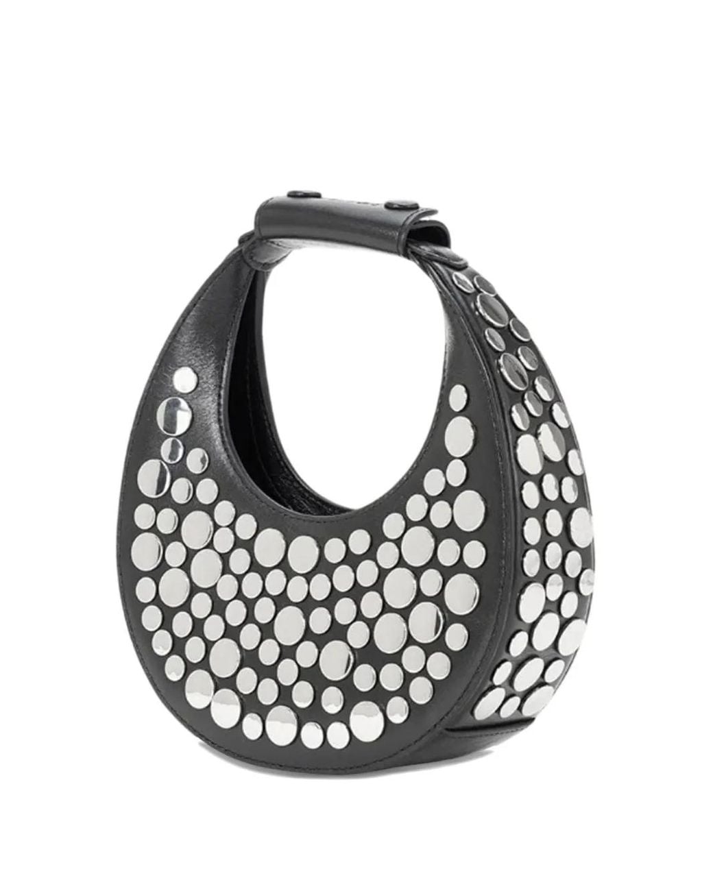 Staud Black Goodnight Moon Studded Shoulder Bag