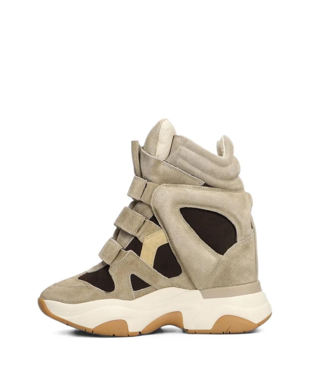 Isabel Marant Natural Balskee Suede Wedge Sneakers