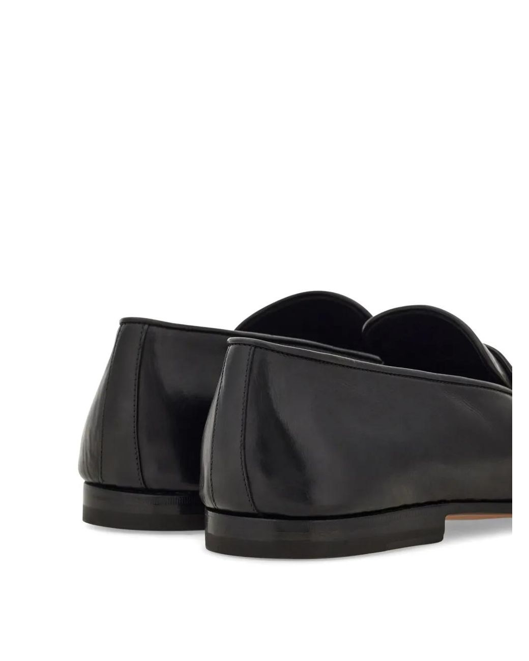 Ferragamo Black Tramezza Loafers With Gancini Ornament for men