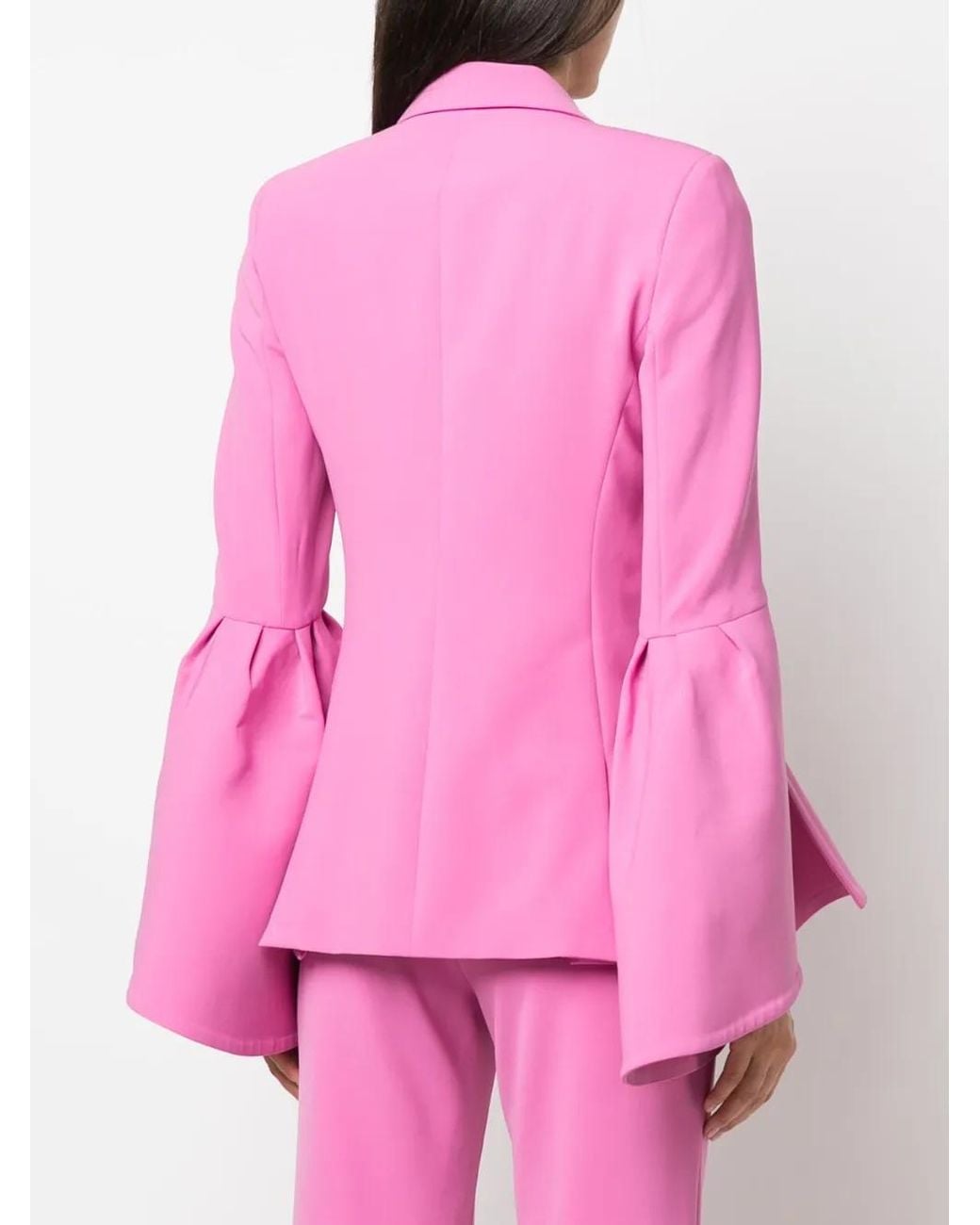 Prabal Gurung Pink Slit-Sleeve Single-Breasted Blazer