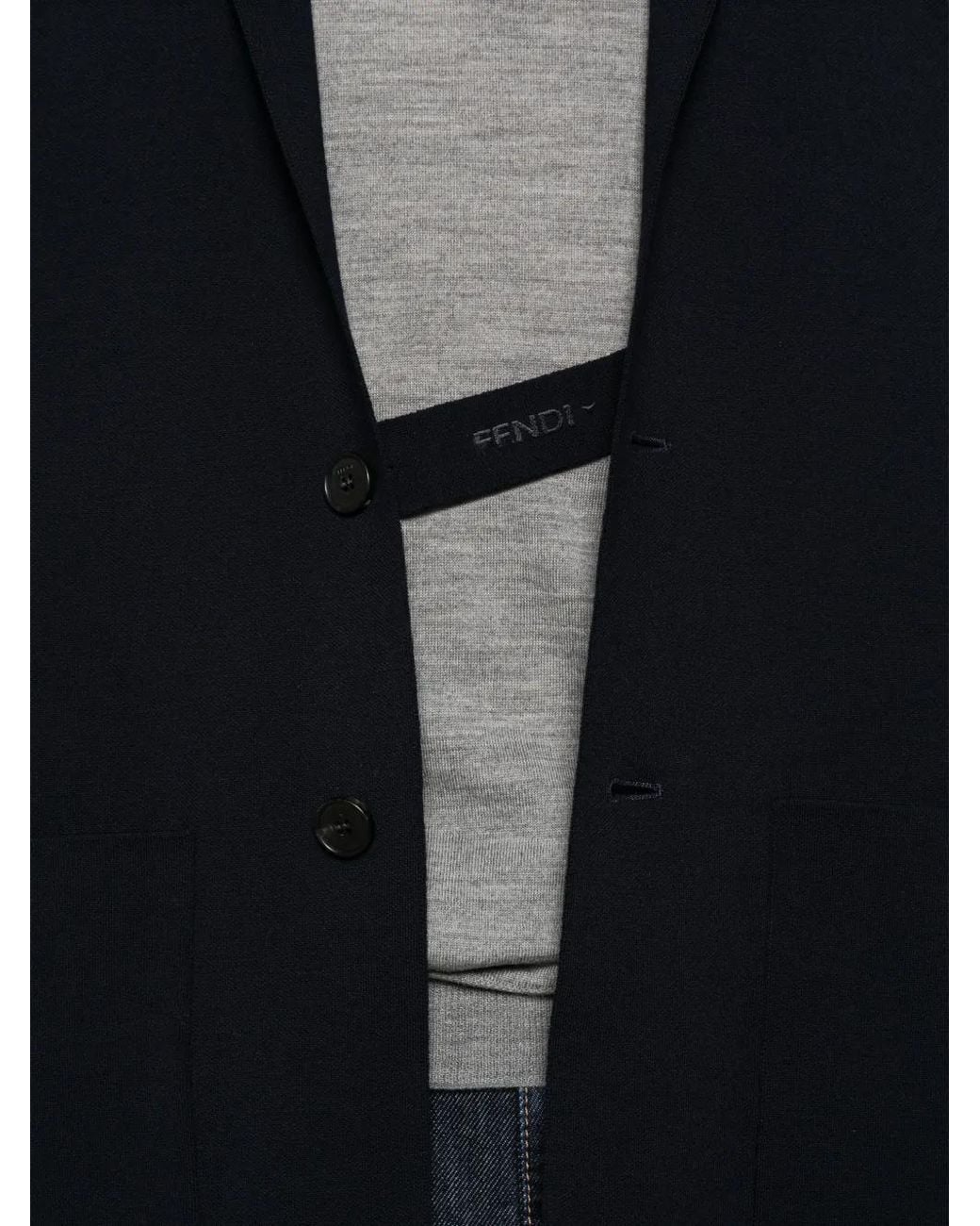 Fendi Black Logo-Strap Blazer for men