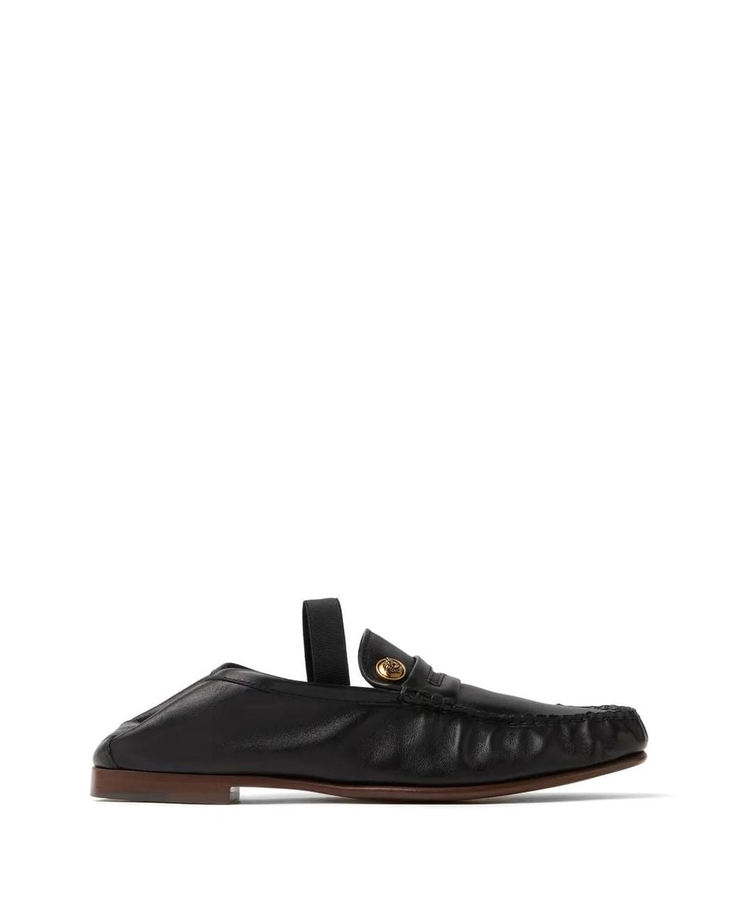Versace Black Guanto Leather Moccasins