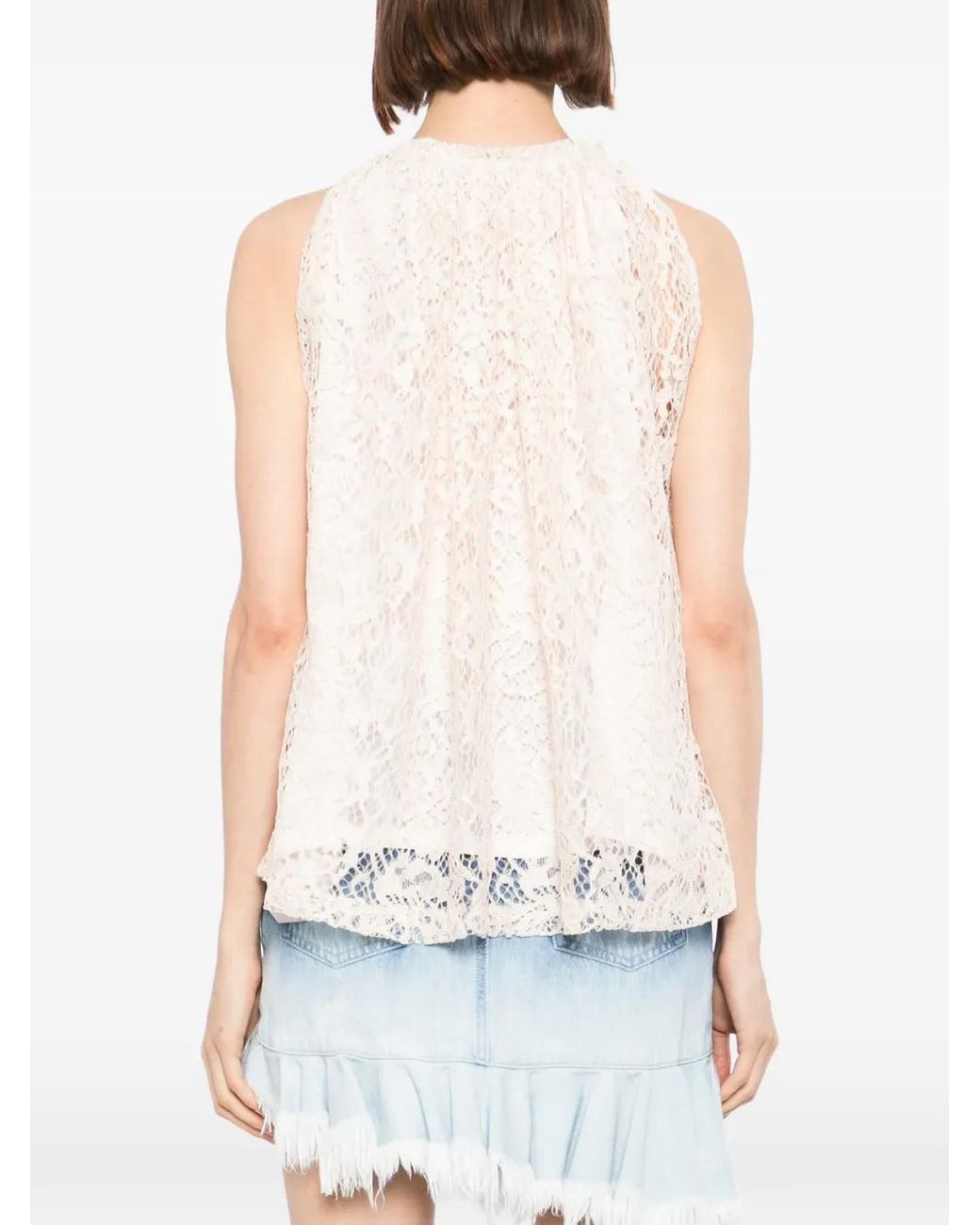 BLAKLACE White Lace Halter Top