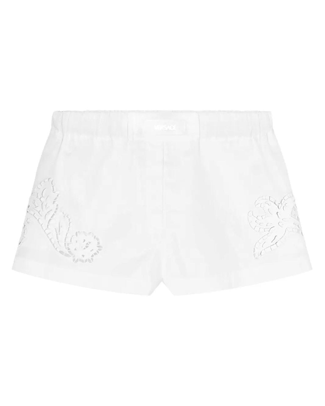 Versace White Sangallo-Embroidered Boxer Shorts