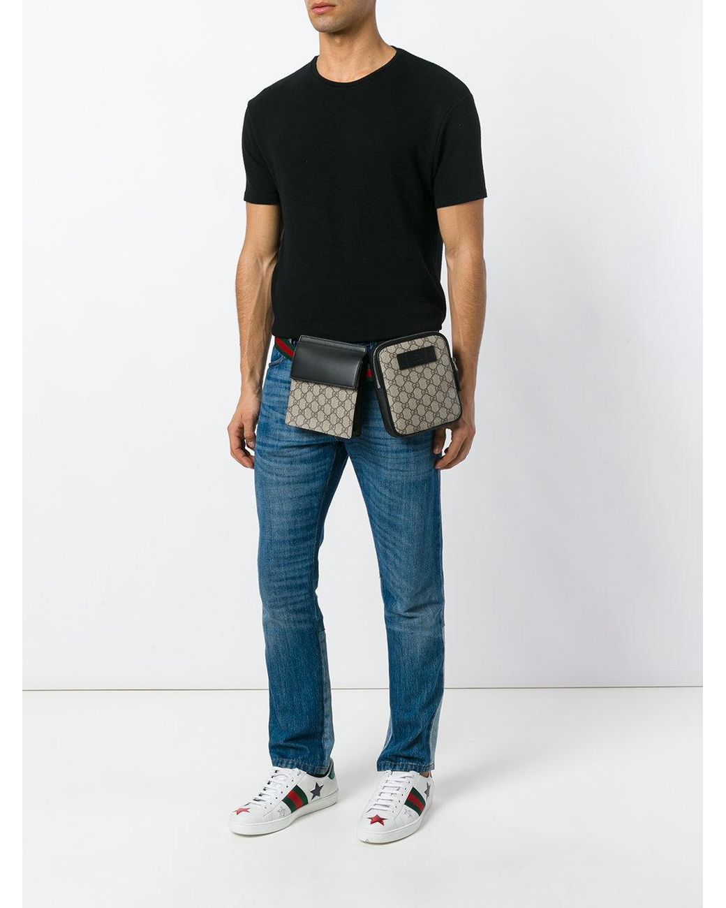 Gucci - Double Pouch Bum Bag - Men - Calf Leather/canvas - One Size for Men  | Lyst