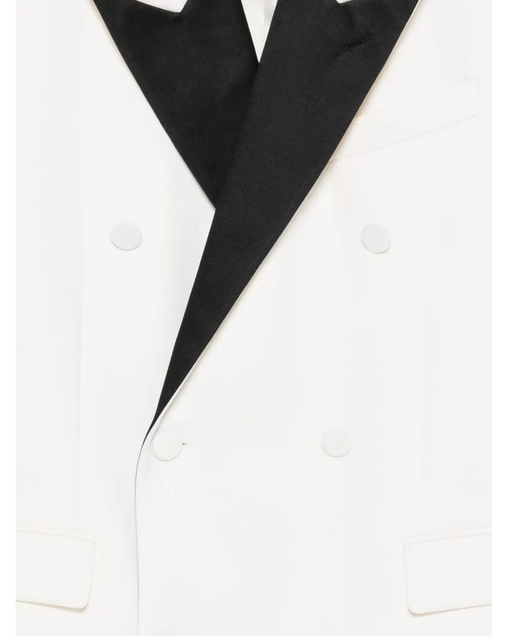 Lanvin White Double-Breasted Peak-Lapel Blazer for men