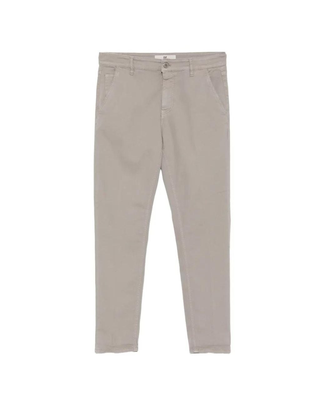 PT Torino Gray Logo-Patch Tapered Trousers for men