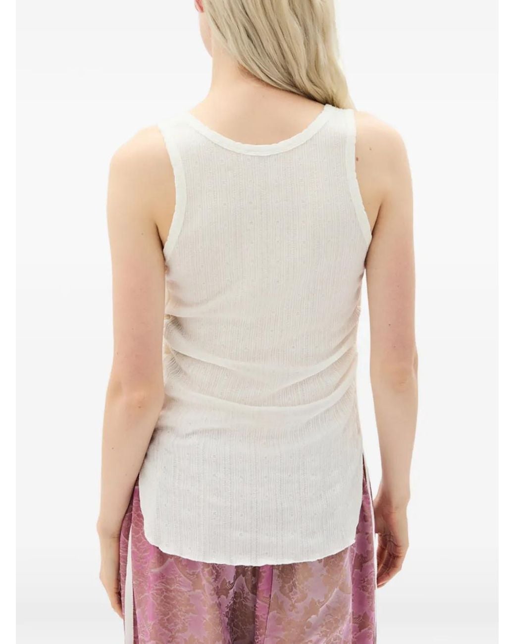 Ann Demeulemeester White Mara Jacquard Tank Top