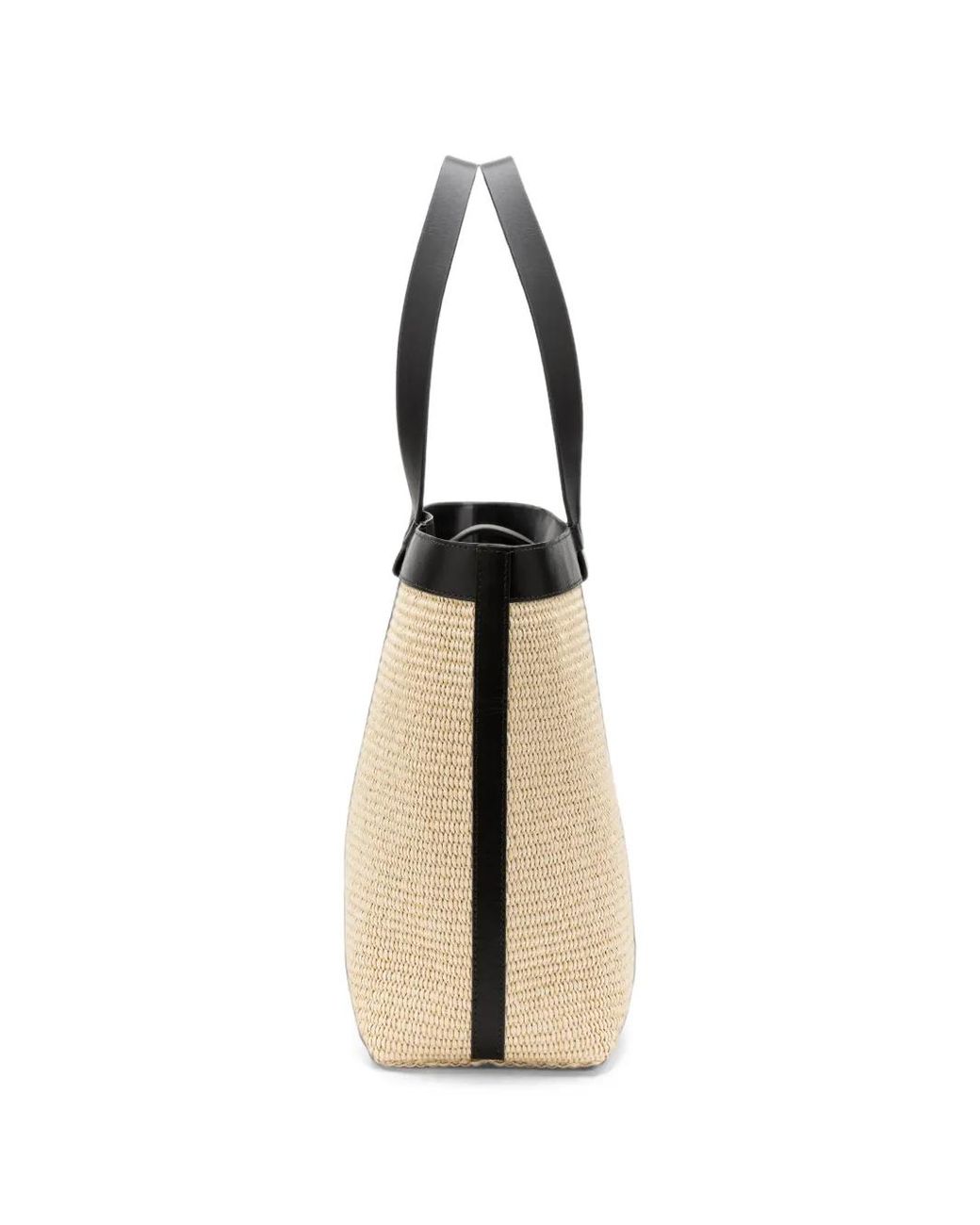 La Portegna Natural Manuela Leather-Trim Tote Bag