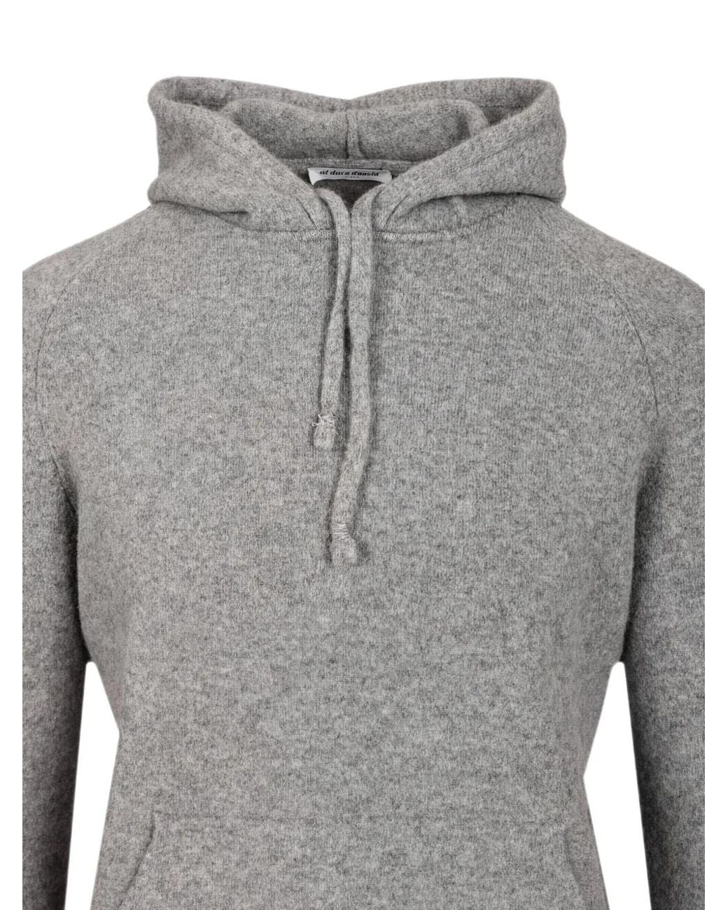 Al Duca D'aosta Gray Mohair-Blend Drawstring Hoodie for men