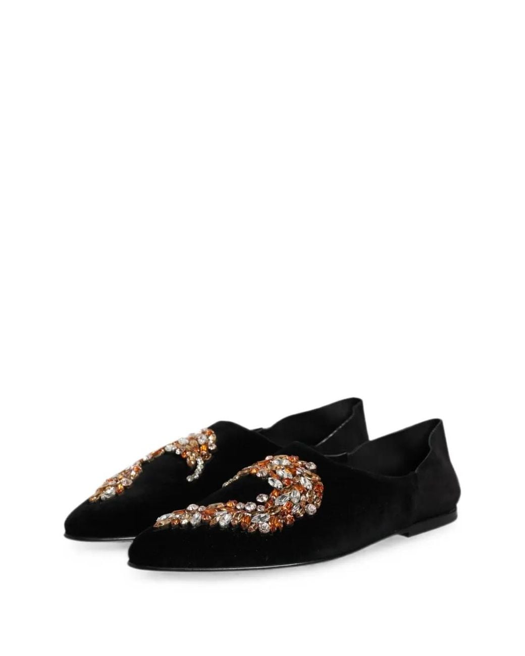 Dolce & Gabbana Black Crystal-Embellished Loafers for men