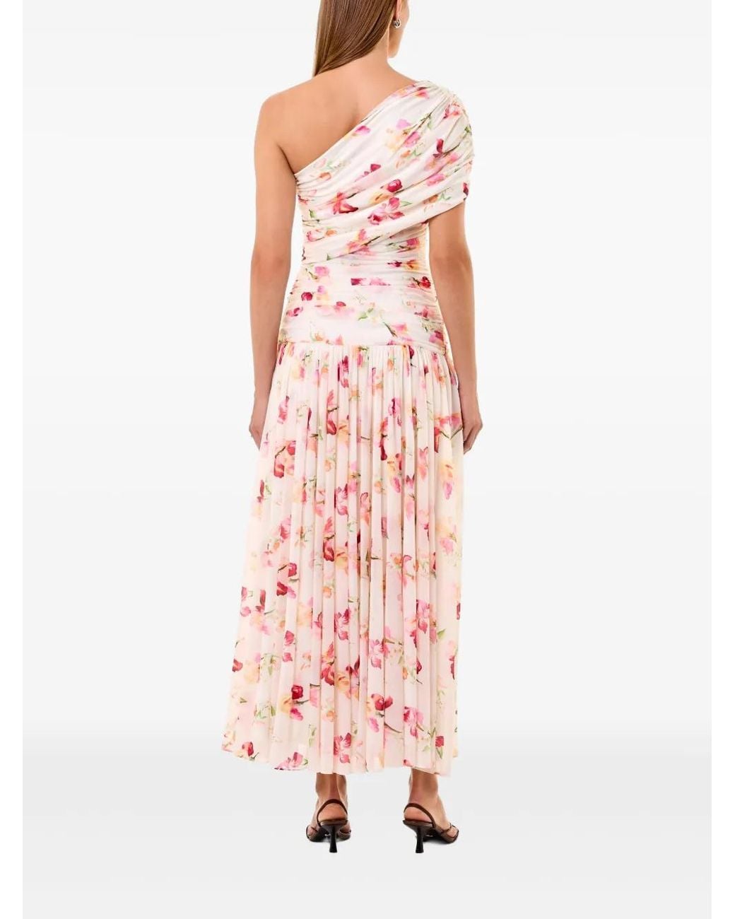 Nicholas Pink Gaia One-Shoulder Midi Dress