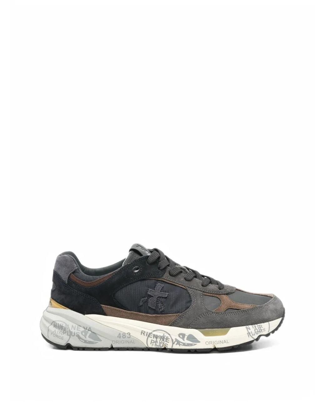 Premiata White Mase Panelled Logo-Patch Sneakers for men