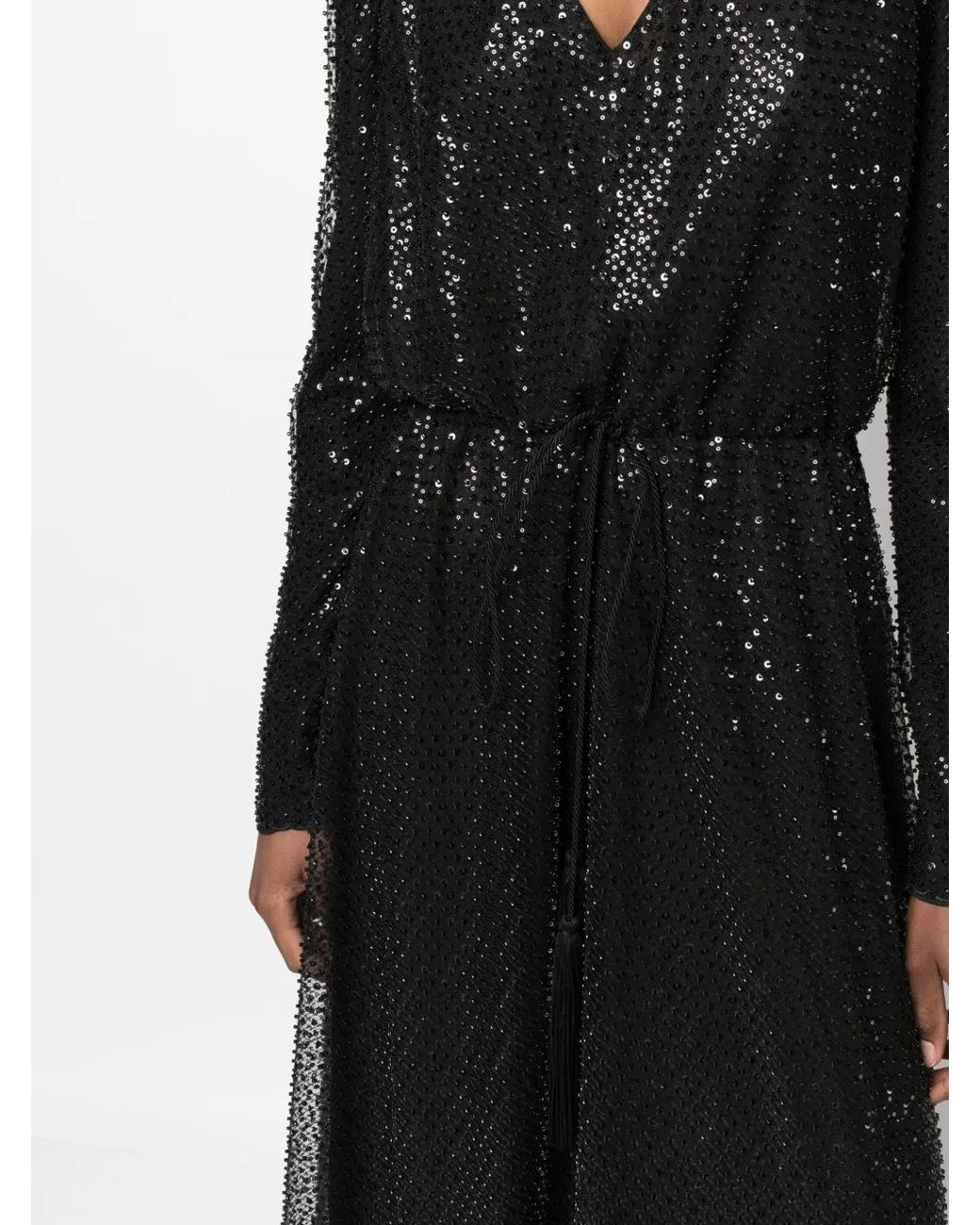 Ralph Lauren Black Carmelo Sequinned Maxi Dress