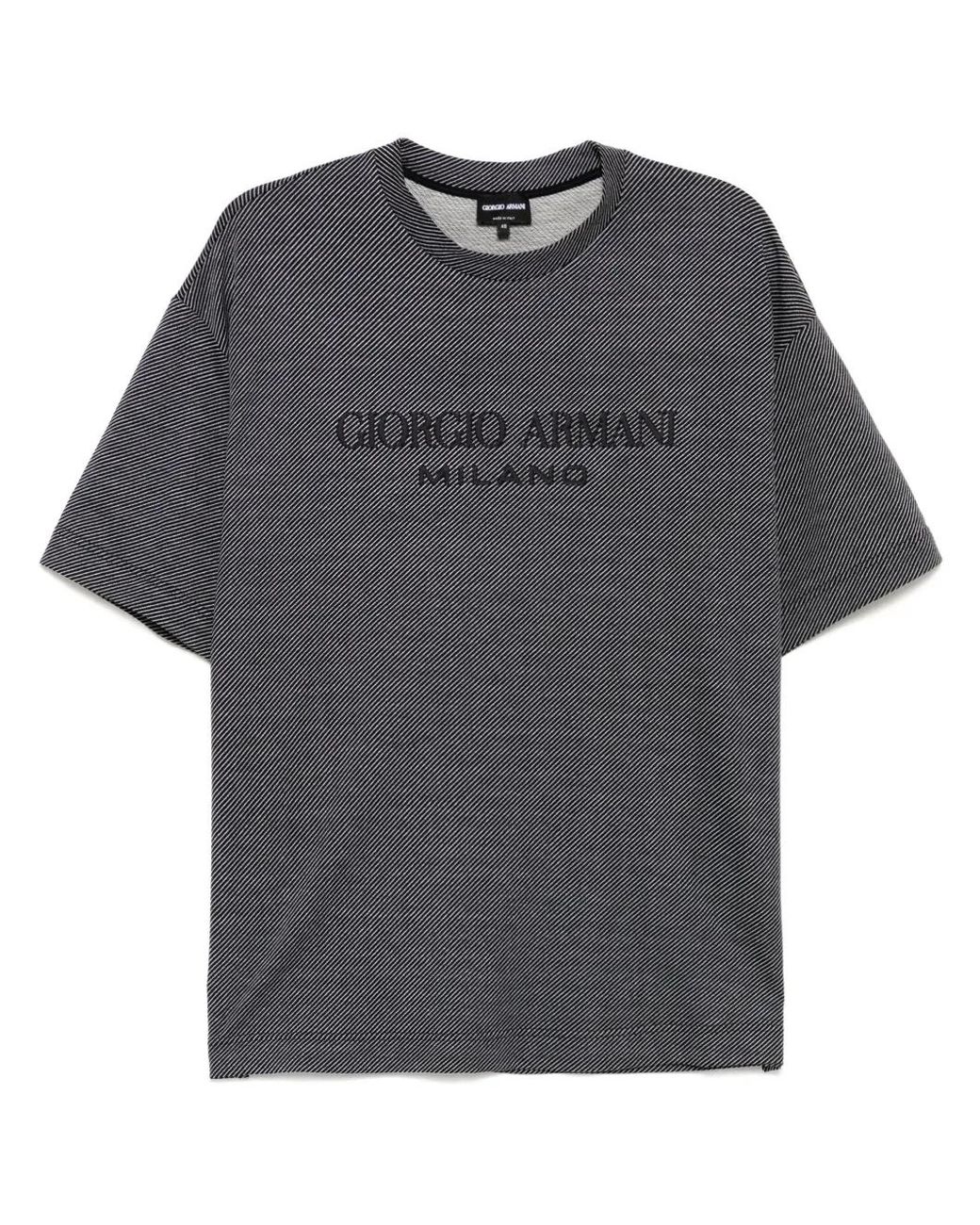 Giorgio Armani Gray Logo-Print T-Shirt for men