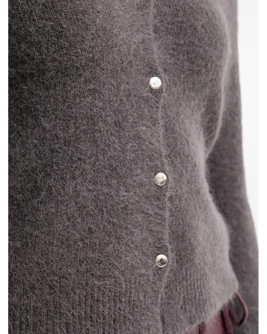 Ouí Purple V-Neck Button Cardigan
