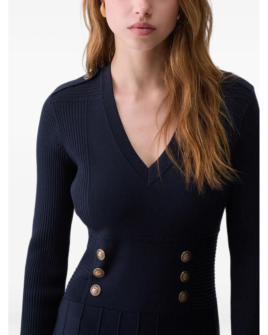 Liu Jo Blue Knit Midi Dress